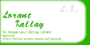 lorant kallay business card